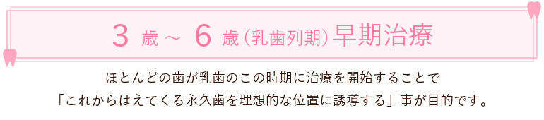 3歳～6歳（乳歯列期）早期治療